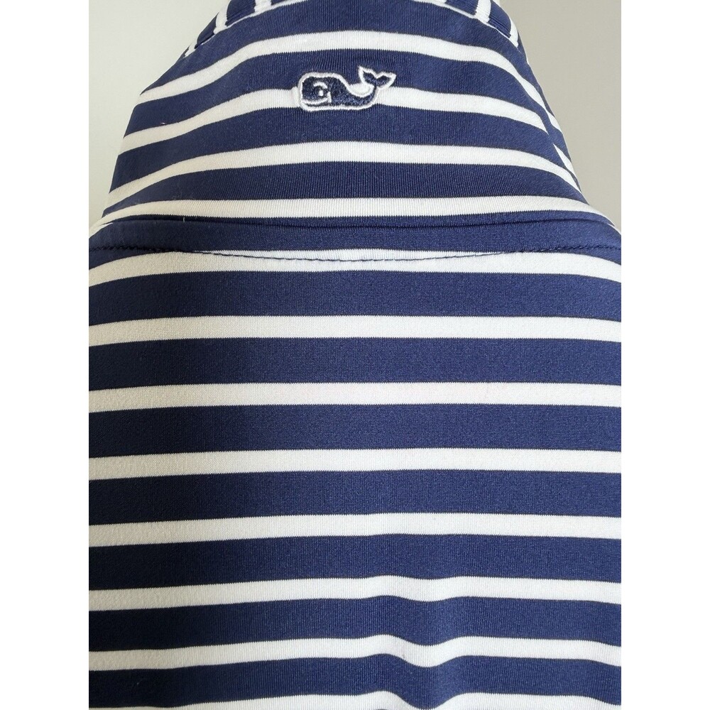 Vineyard Vines Sankaty Shep Shirt Women’s Small Navy White Striped Quarter Zip - Picture 8 of 14